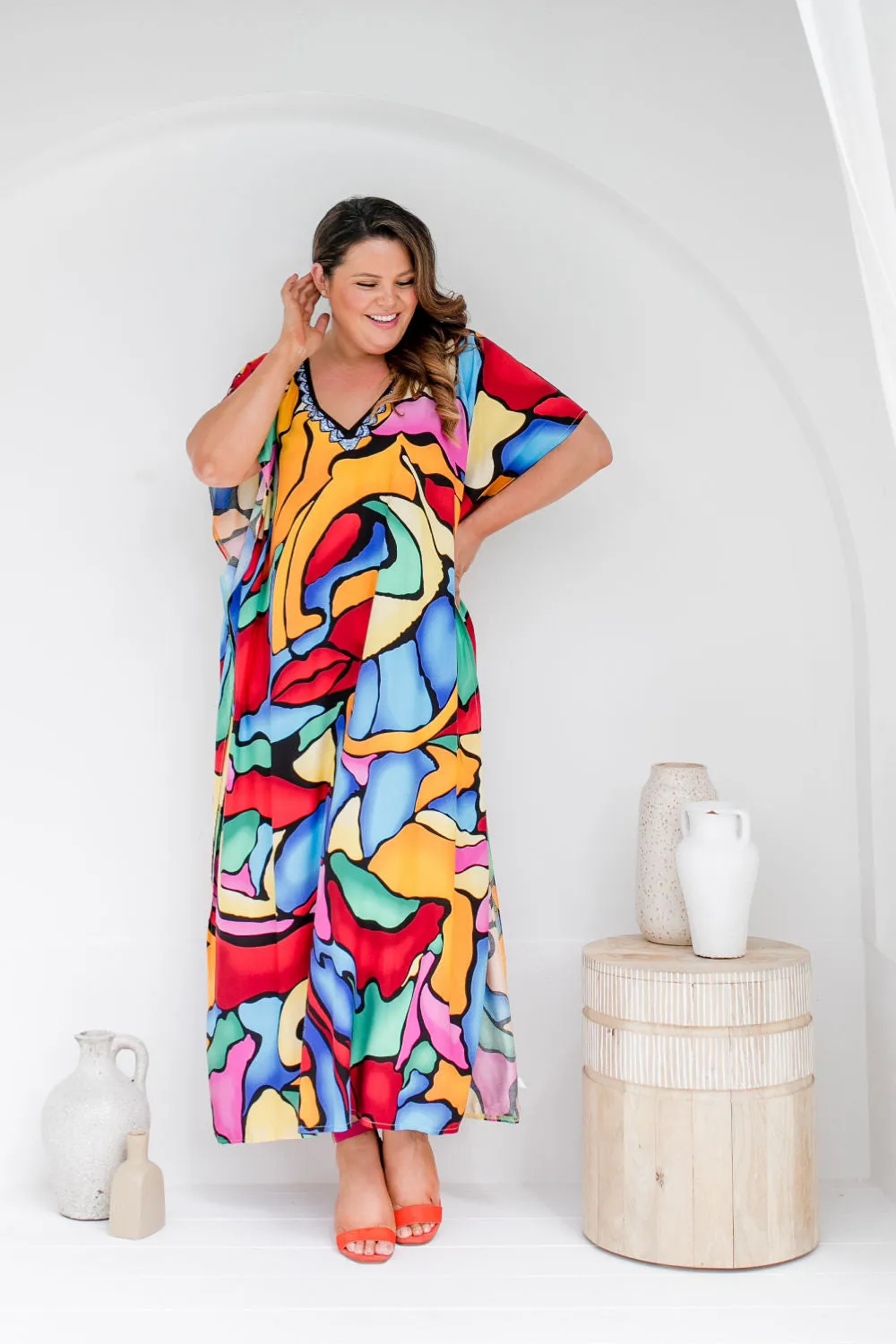 Long Plus Size Kaftan Dress - Art Lover