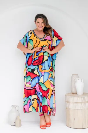 Long Plus Size Kaftan Dress - Art Lover