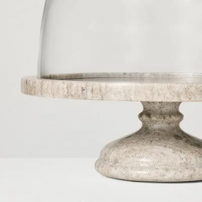 Marble Covered Dessert Pedestal Warm Gray - Hearth & Hand with Magnolia