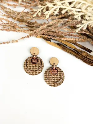 MINI Natural Tone Textured Stripe Round Drops