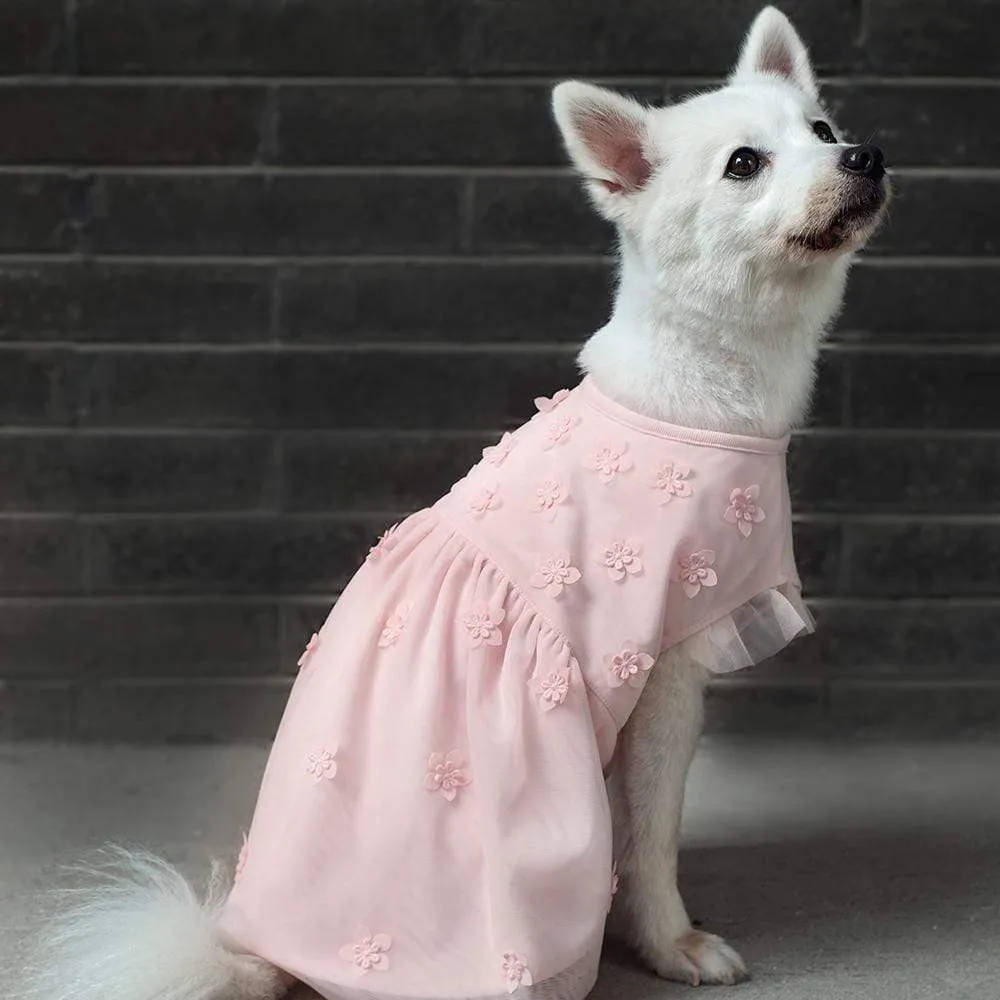 My Little Princess Dog Tulle Dress with Dainty Flower