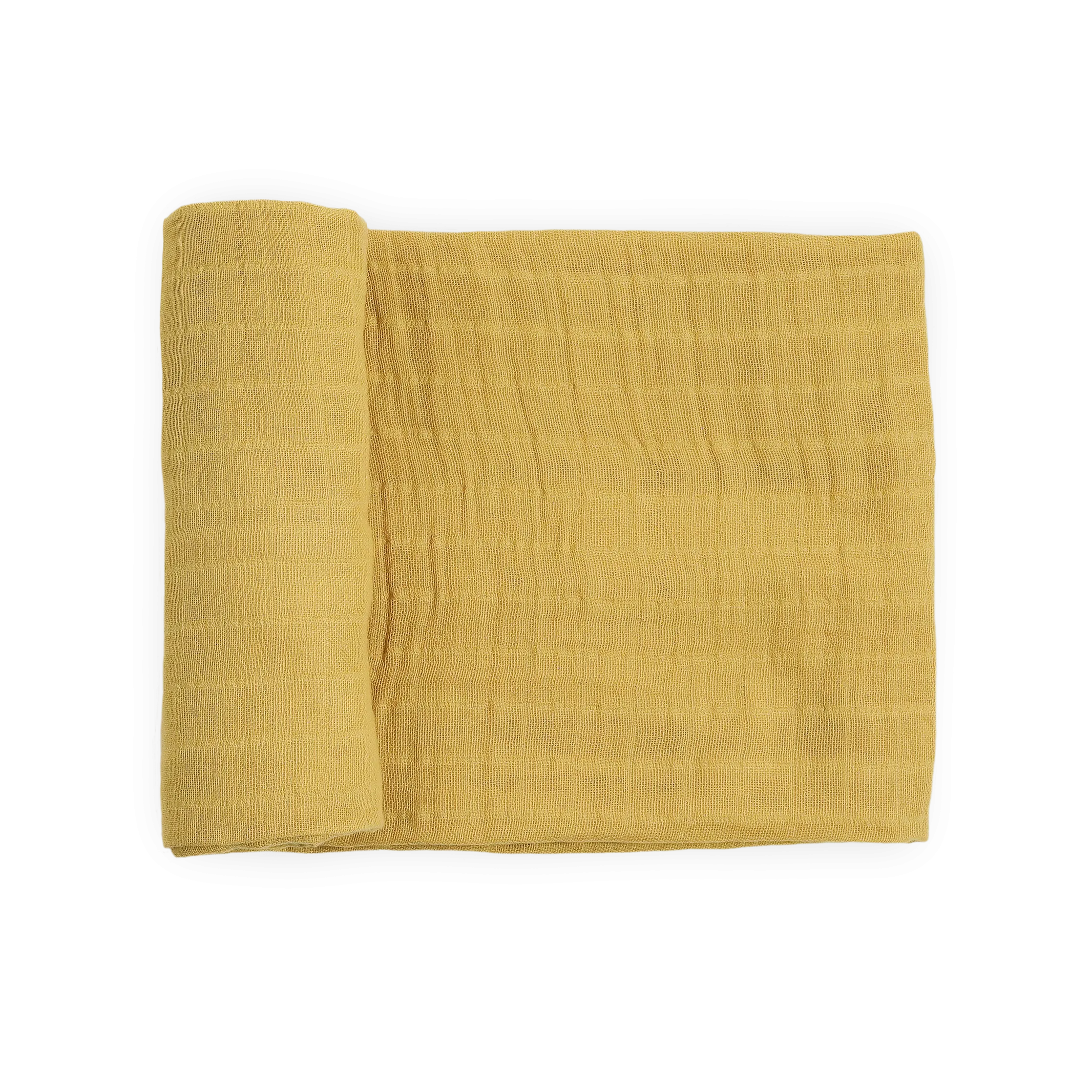 Organic Cotton Muslin Swaddle Blanket - Wheat