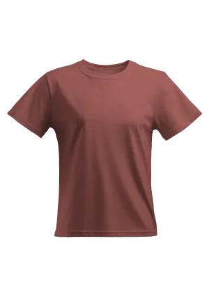 Perfect TShirt Co Women's Short Sleeve Crew Neck Heather Relax Fit in Mauve