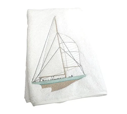 Sailing Yacht Embroidered Towels