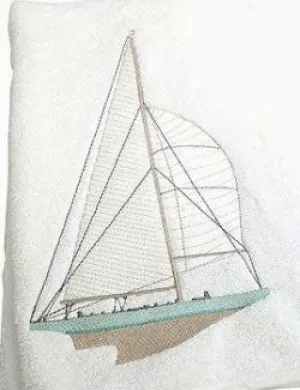 Sailing Yacht Embroidered Towels