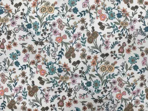 Stone Floral - Printed Peachskin Fabric