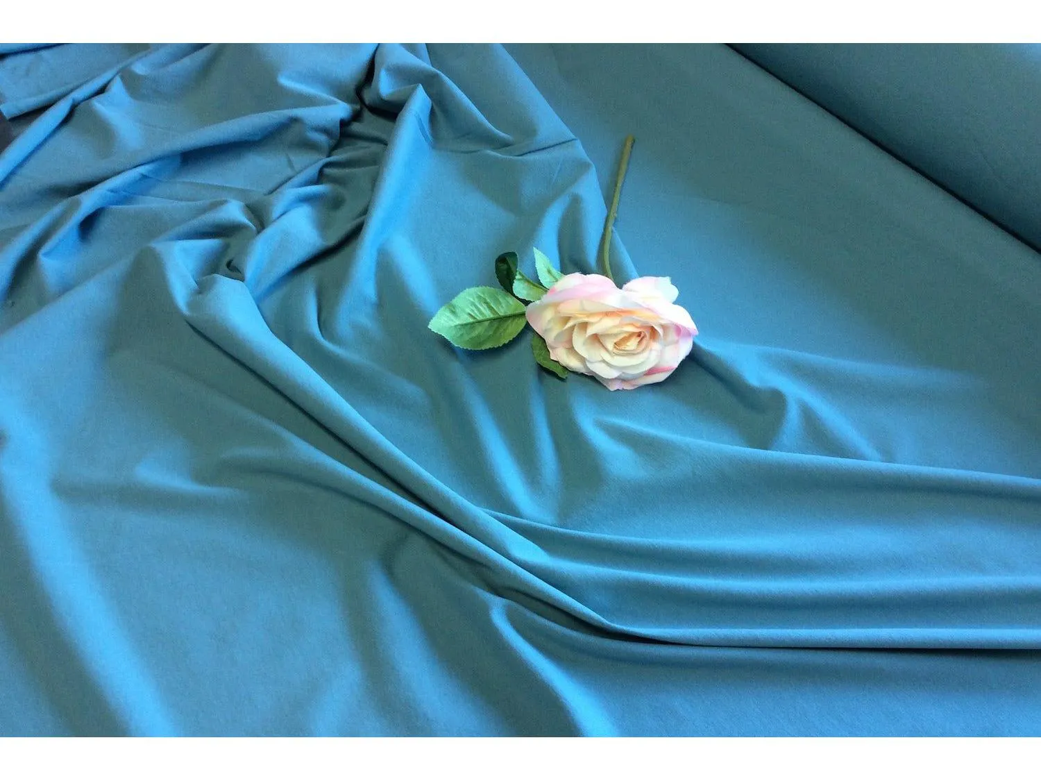 TURQUOISE Stretch Jersey - Soft Cotton Rich Jersey Fabric 190gsm 155cm