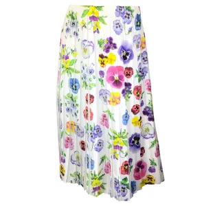 Vivetta White Multi Floral Printed Pleated Skirt