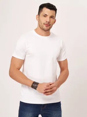 White Round Neck Half Sleeve T-shirt