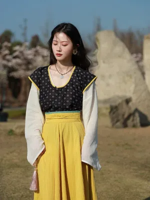 Xuyu 须臾 A Moment in the Early Tang Chuiling Banbi Jacket & Poqun Broken Skirt Ruqun Set