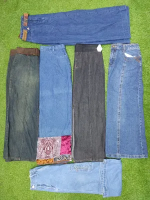 Y2k Denim long Skirts 09 pcs - OVR002