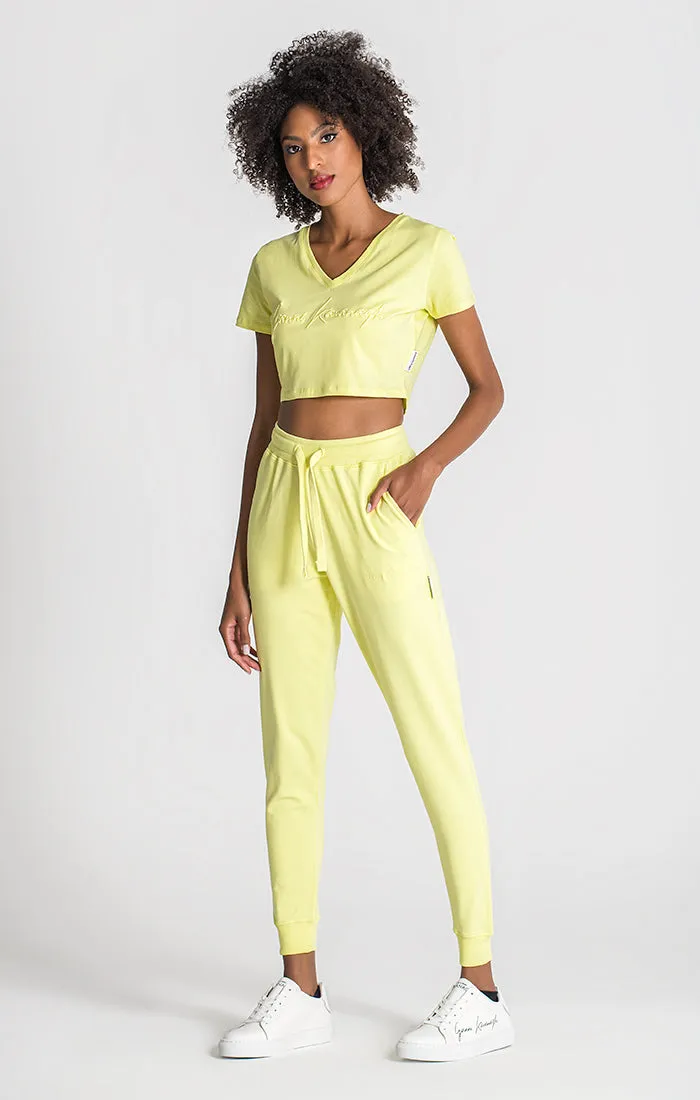 Yellow Chromatica Cropped Tee